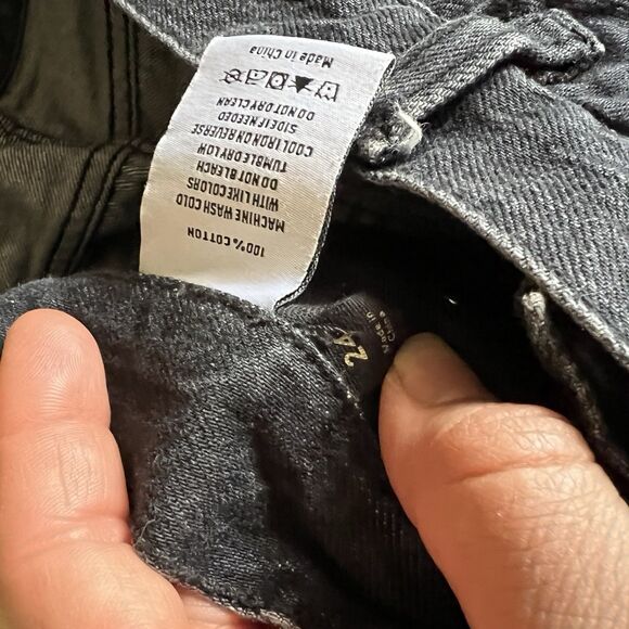 GRLFRND The Lex Cargo Jeans Size 24 black South point cotton low rise denim - Picture 12 of 14